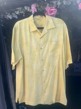 Tommy Bahama Yellow Floral Camp Shirt